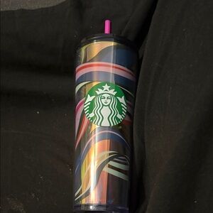 Starbucks Multicolor Tumbler with Pink Straw with original matching straw!